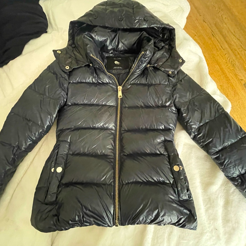 ZARA hooded down black puffer jacket